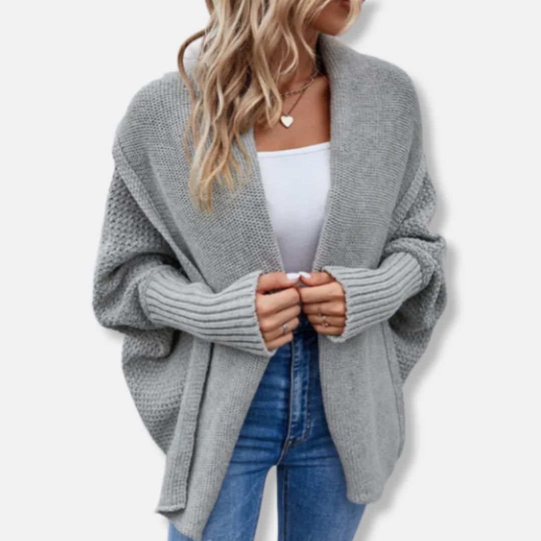 Freya Oversized Cardigan | Chunky Knit Ribbed Cuffs Cardigan - Image 7