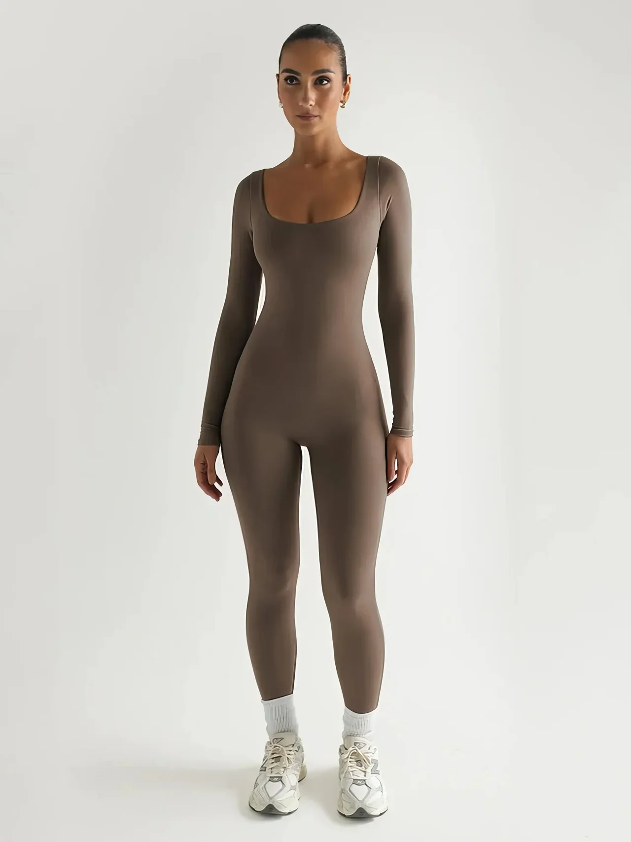 Freyah Jumpsuit | Long Sleeve Stretch Yoga Lounge Suit - Image 3