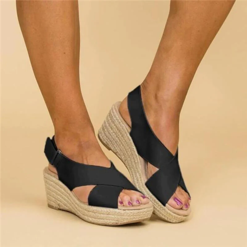 Genevieve Sandals | Comfy Wedge Sandals with Cross Straps - Image 5