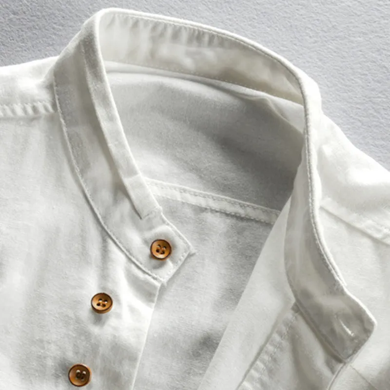 Halden Top | Slim Fit Shirt with Stand Collar - Image 5