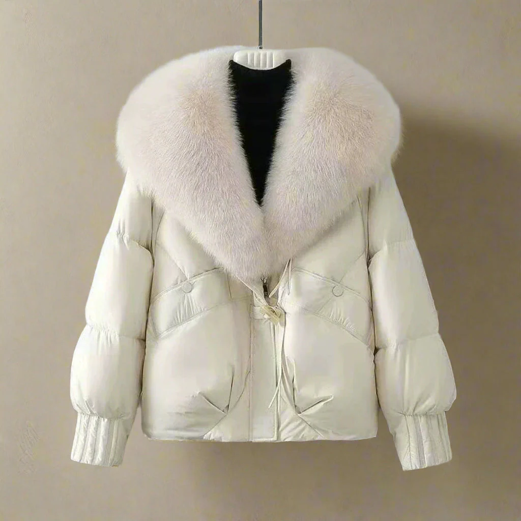 Harper Relaxed Fit Puffer Jacket | Fur Collar Toggle Closure Jacket