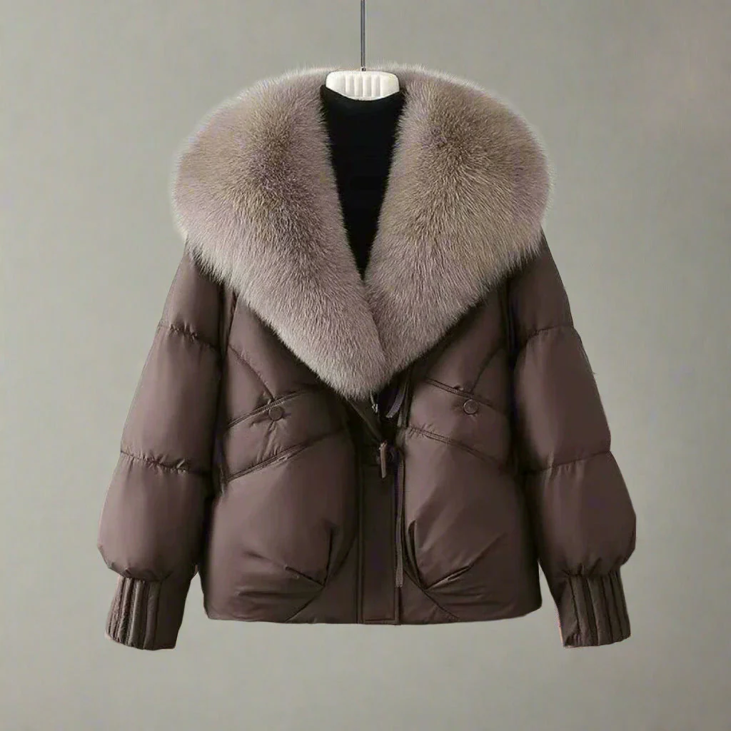 Harper Relaxed Fit Puffer Jacket | Fur Collar Toggle Closure Jacket - Image 3