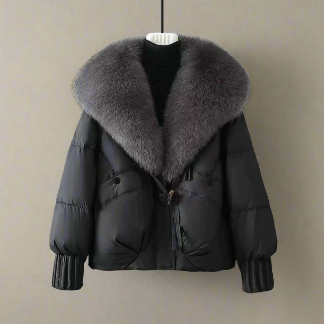 Harper Relaxed Fit Puffer Jacket | Fur Collar Toggle Closure Jacket - Image 4