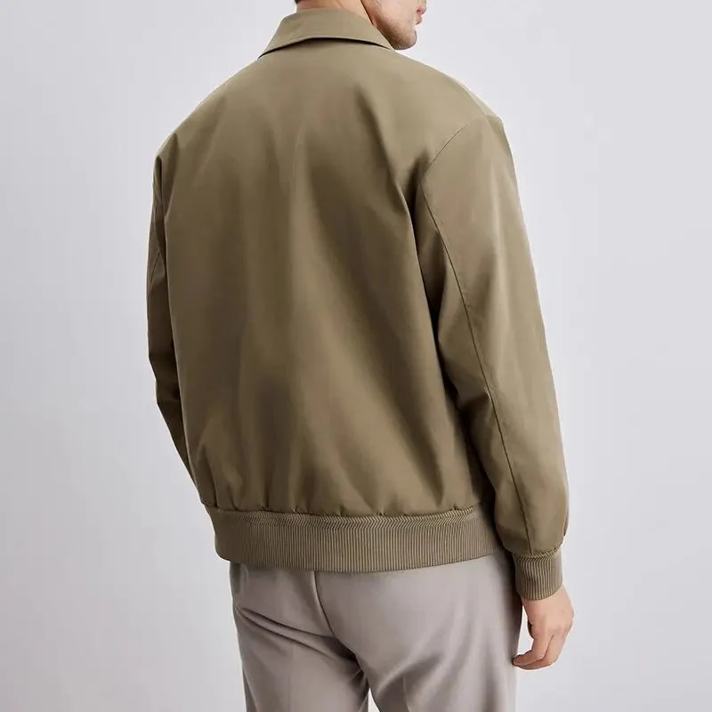 George Classic Minimalist Harrington Jacket | Zip-Front Commuter Coat - Image 3