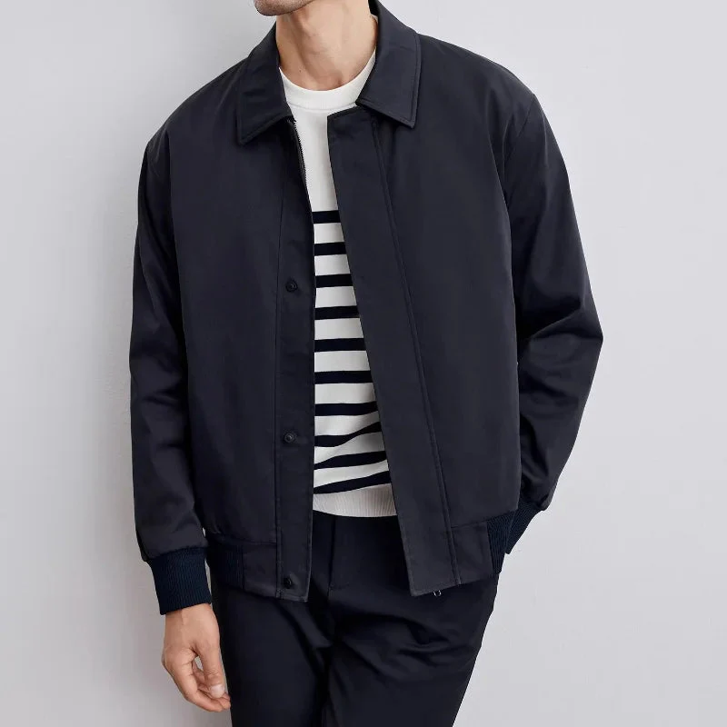 George Classic Minimalist Harrington Jacket | Zip-Front Commuter Coat - Image 4