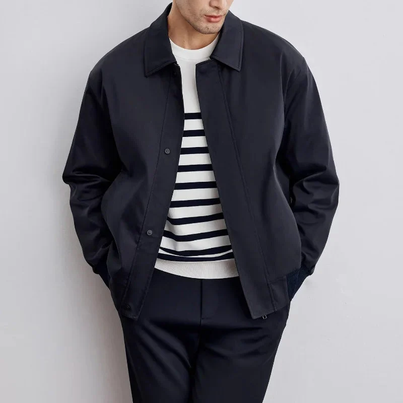 George Classic Minimalist Harrington Jacket | Zip-Front Commuter Coat - Image 5