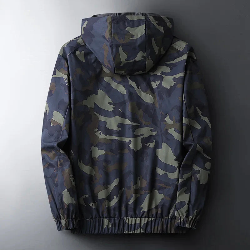 Harrison Camouflage Hooded Jacket | Relaxed Fit Zip Front Jacket - Image 2