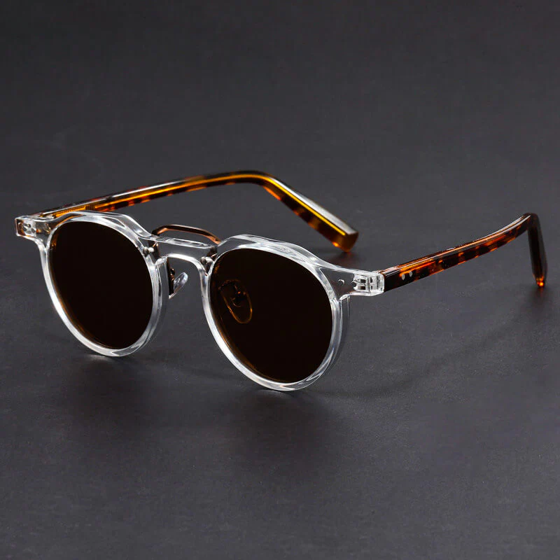 Harry Clear Frame Round Frame Sunglasses | Dark Lenses Sunglasses