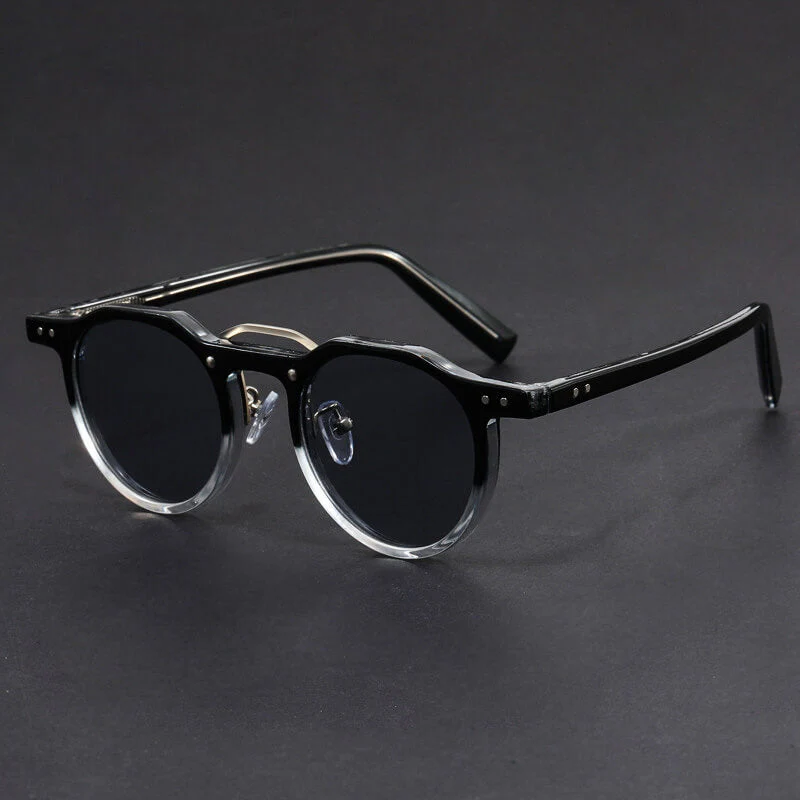Harry Clear Frame Round Frame Sunglasses | Dark Lenses Sunglasses - Image 5