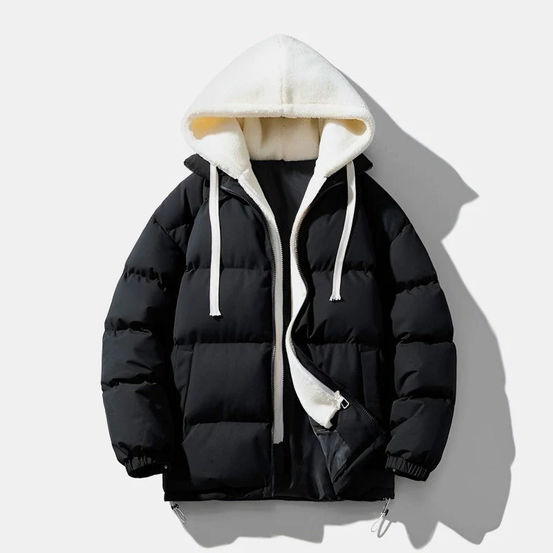 Harry Quilted Hooded Puffer Jacket | Drawstring Hood Relaxed Fit Jacket