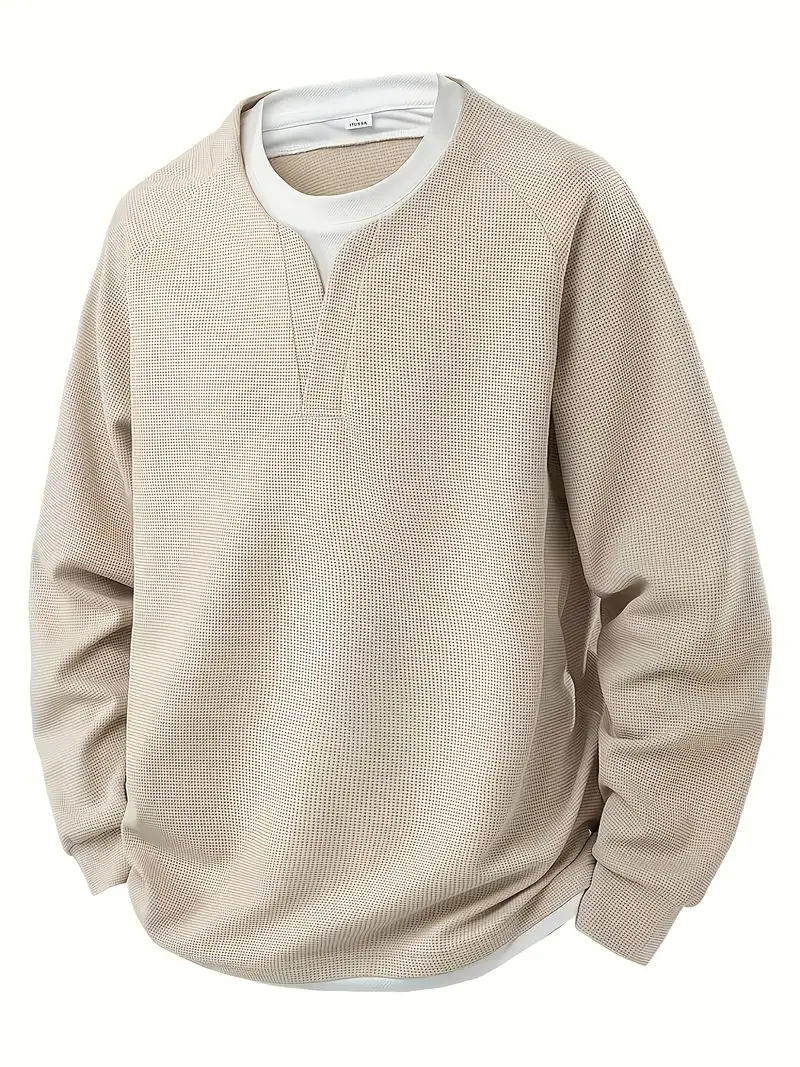 Harry Oversized Pullover | V-Neck Waffle Knit Hip-Length Pullover - Image 3