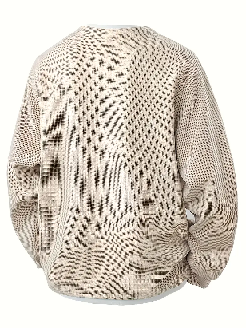 Harry Oversized Pullover | V-Neck Waffle Knit Hip-Length Pullover - Image 4