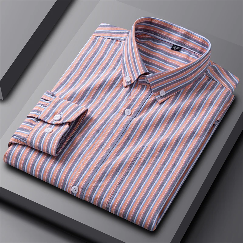 Harry Regular Fit Oxford Shirt | Striped Button-Down Collar Shirt - Image 7