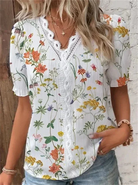 Ieva Blouse | Floral Lace-Trimmed Summer Top - Image 3