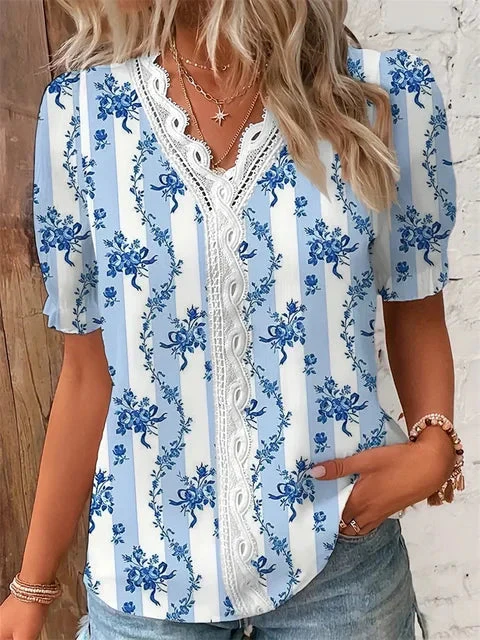 Ieva Blouse | Floral Lace-Trimmed Summer Top - Image 4