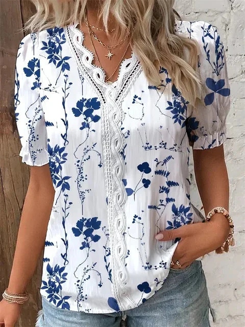 Ieva Blouse | Floral Lace-Trimmed Summer Top - Image 5