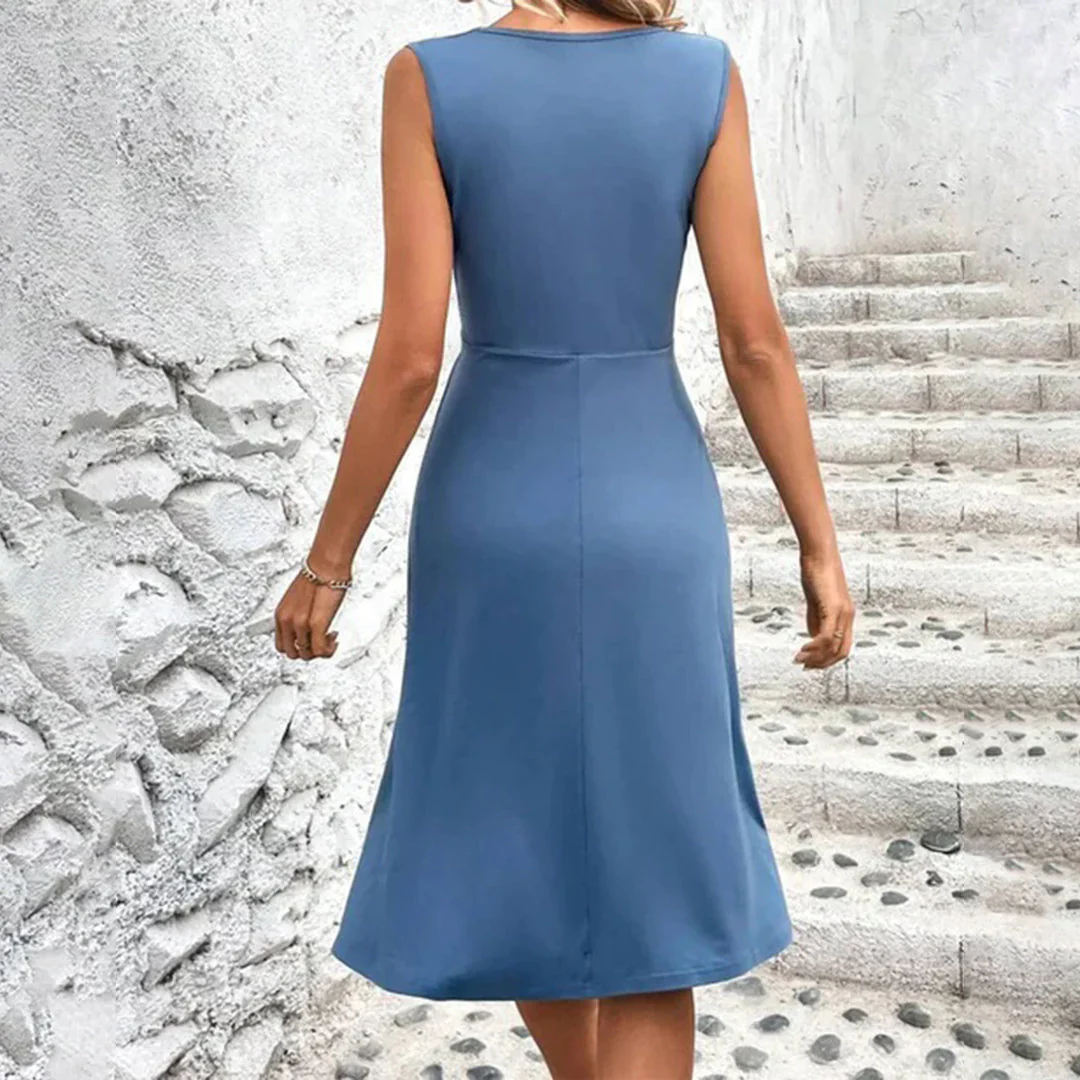 Ilianna Dress | Elegant Sleeveless Midi Dress for Summer - Image 4
