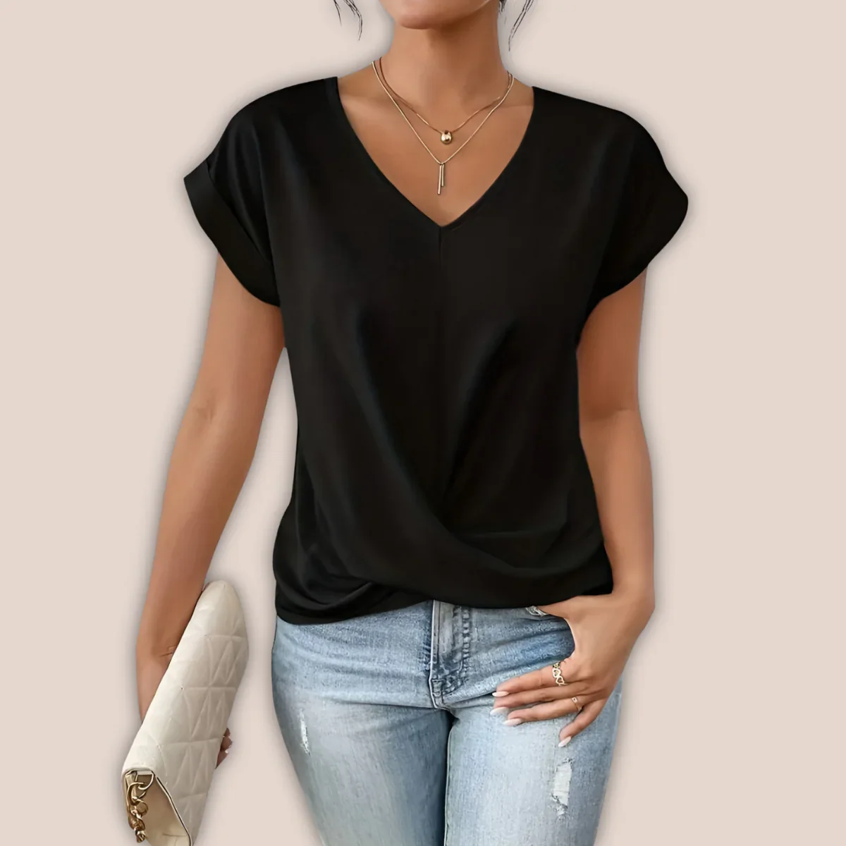 Inez Shirt | Casual Summer V-Neck T-Shirt - Image 4