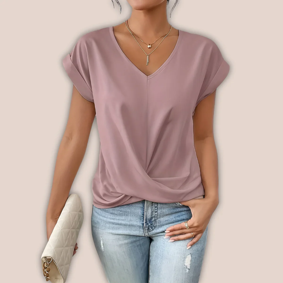 Inez Shirt | Casual Summer V-Neck T-Shirt - Image 5