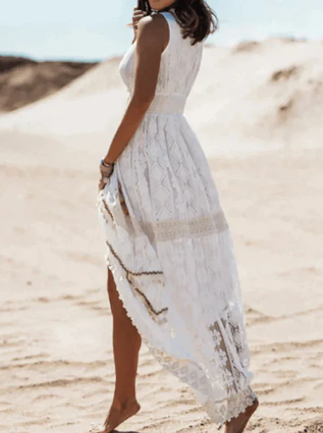Iremi Dress | Boho Sleeveless Lace Maxi Summer Dress - Image 4
