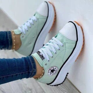 Isabella Cotton Chunky Sole Sneakers | Platform Lace-Up Sneakers - Image 5