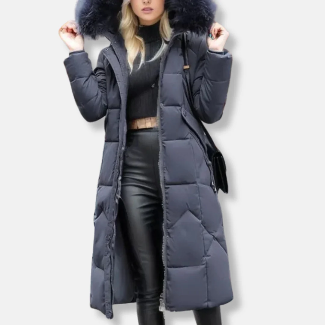 Isabella Hooded Puffer Coat | Quilted Fur Trimmed Hooded Puffer Coat - Image 12