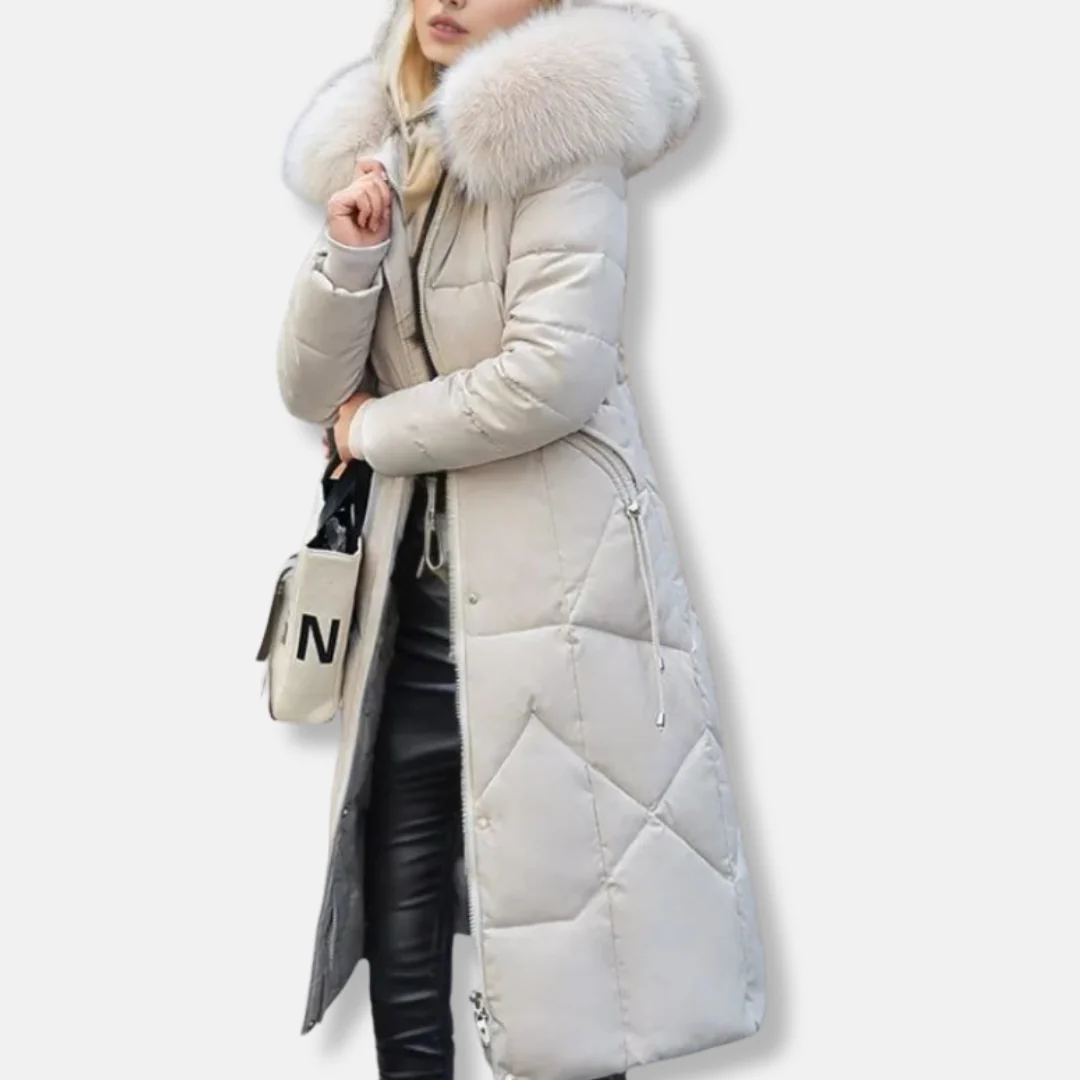 Isabella Hooded Puffer Coat | Quilted Fur Trimmed Hooded Puffer Coat - Image 2