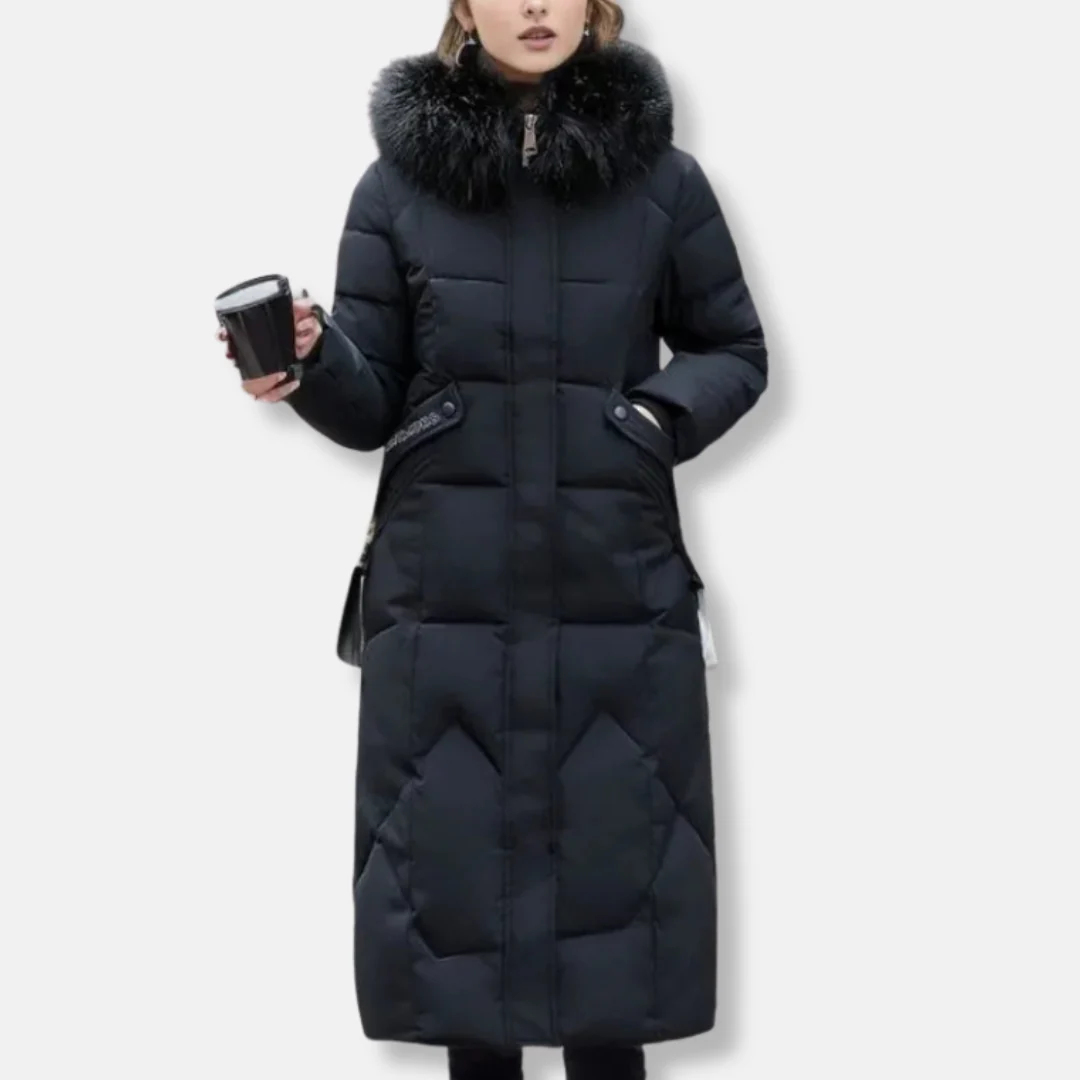 Isabella Hooded Puffer Coat | Quilted Fur Trimmed Hooded Puffer Coat - Image 3