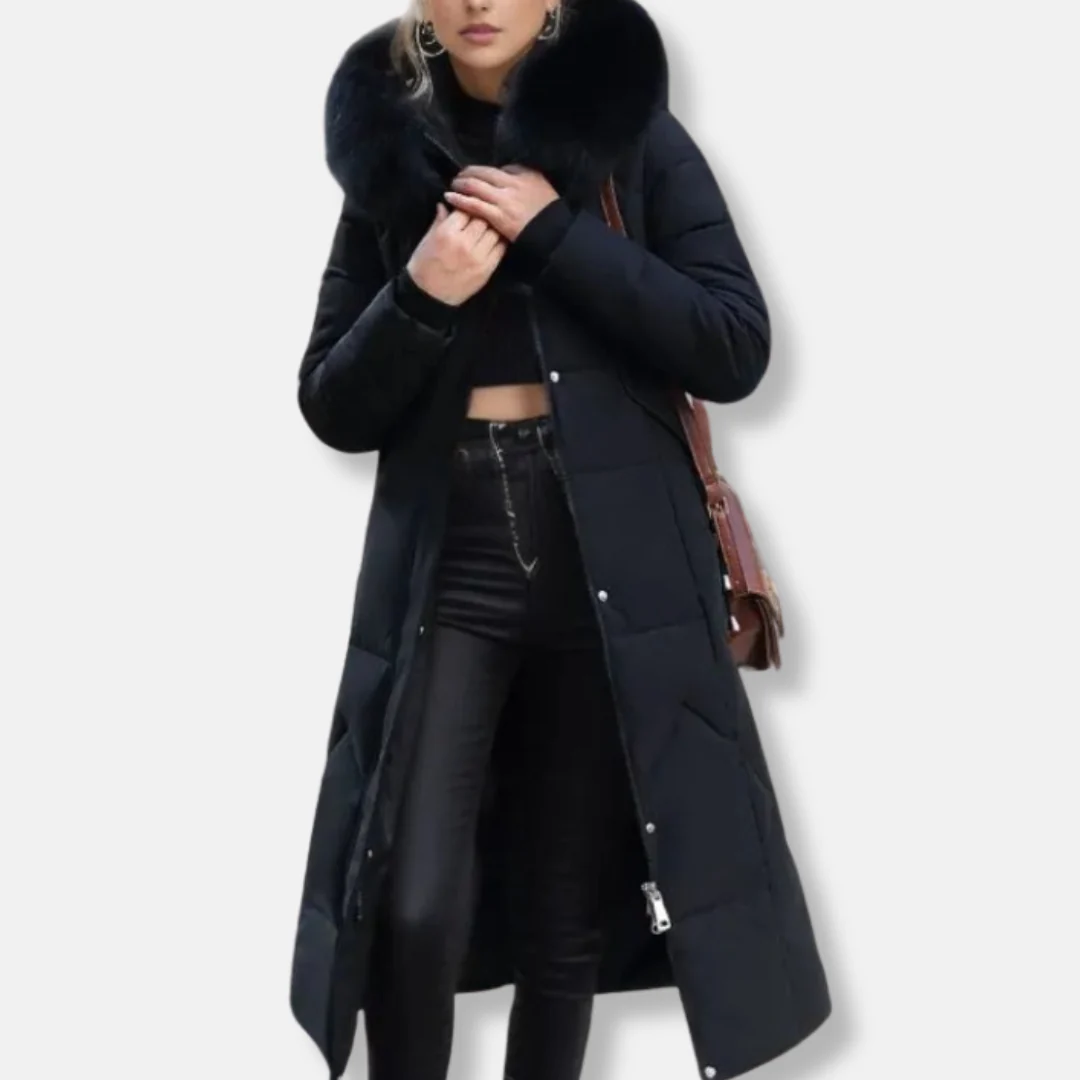 Isabella Hooded Puffer Coat | Quilted Fur Trimmed Hooded Puffer Coat - Image 4