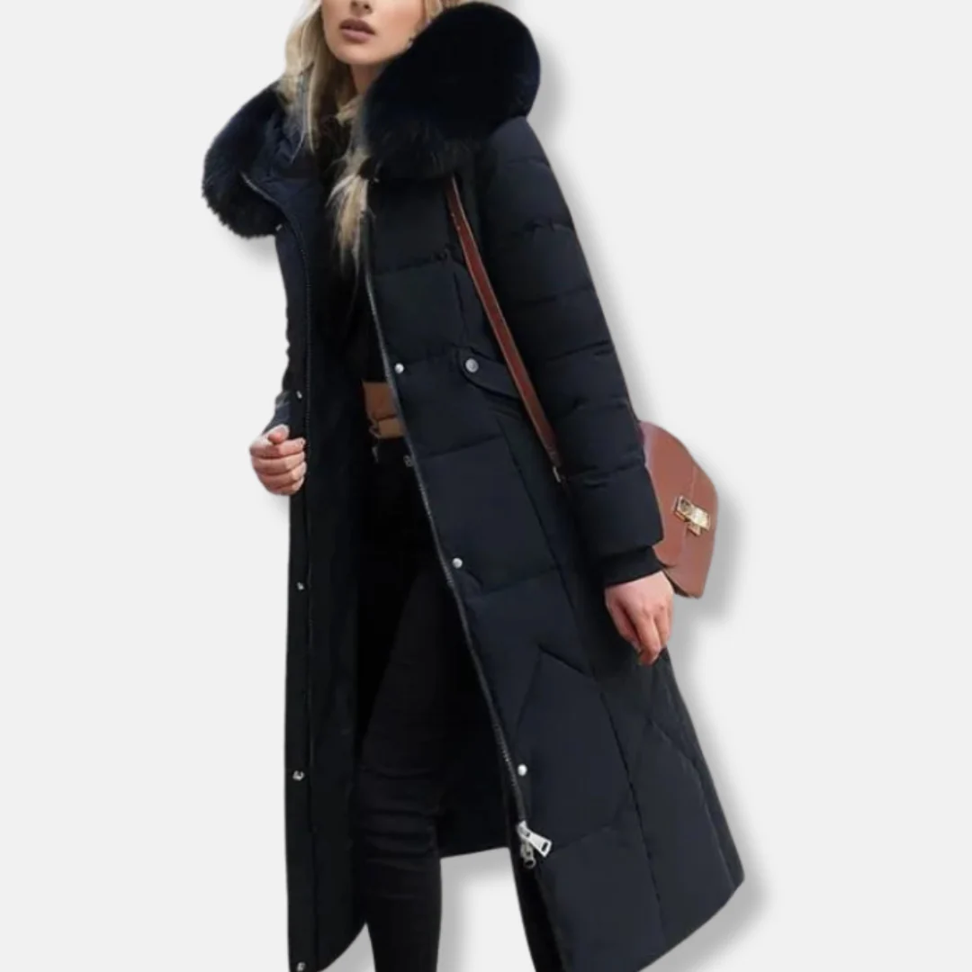 Isabella Hooded Puffer Coat | Quilted Fur Trimmed Hooded Puffer Coat - Image 5