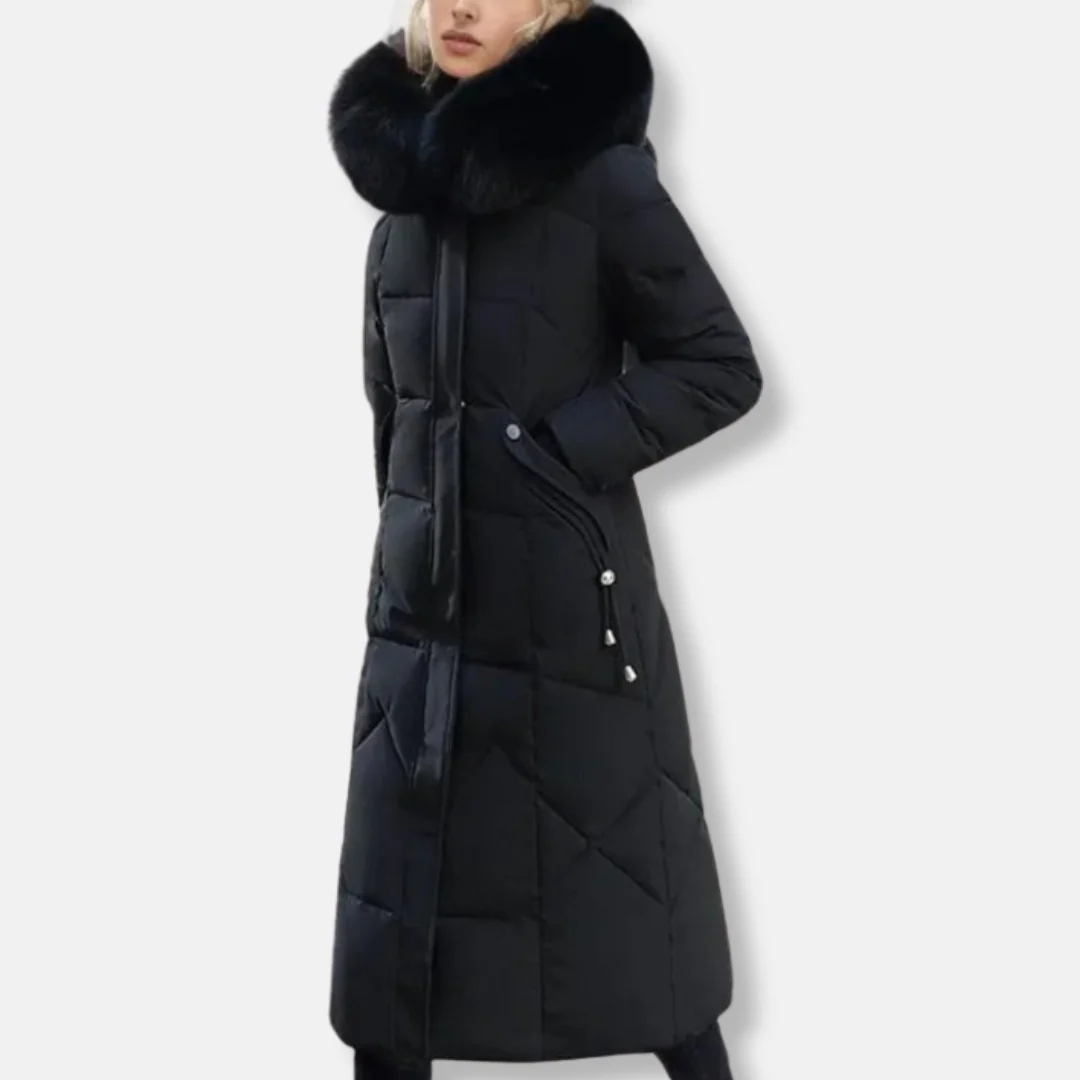 Isabella Hooded Puffer Coat | Quilted Fur Trimmed Hooded Puffer Coat - Image 6