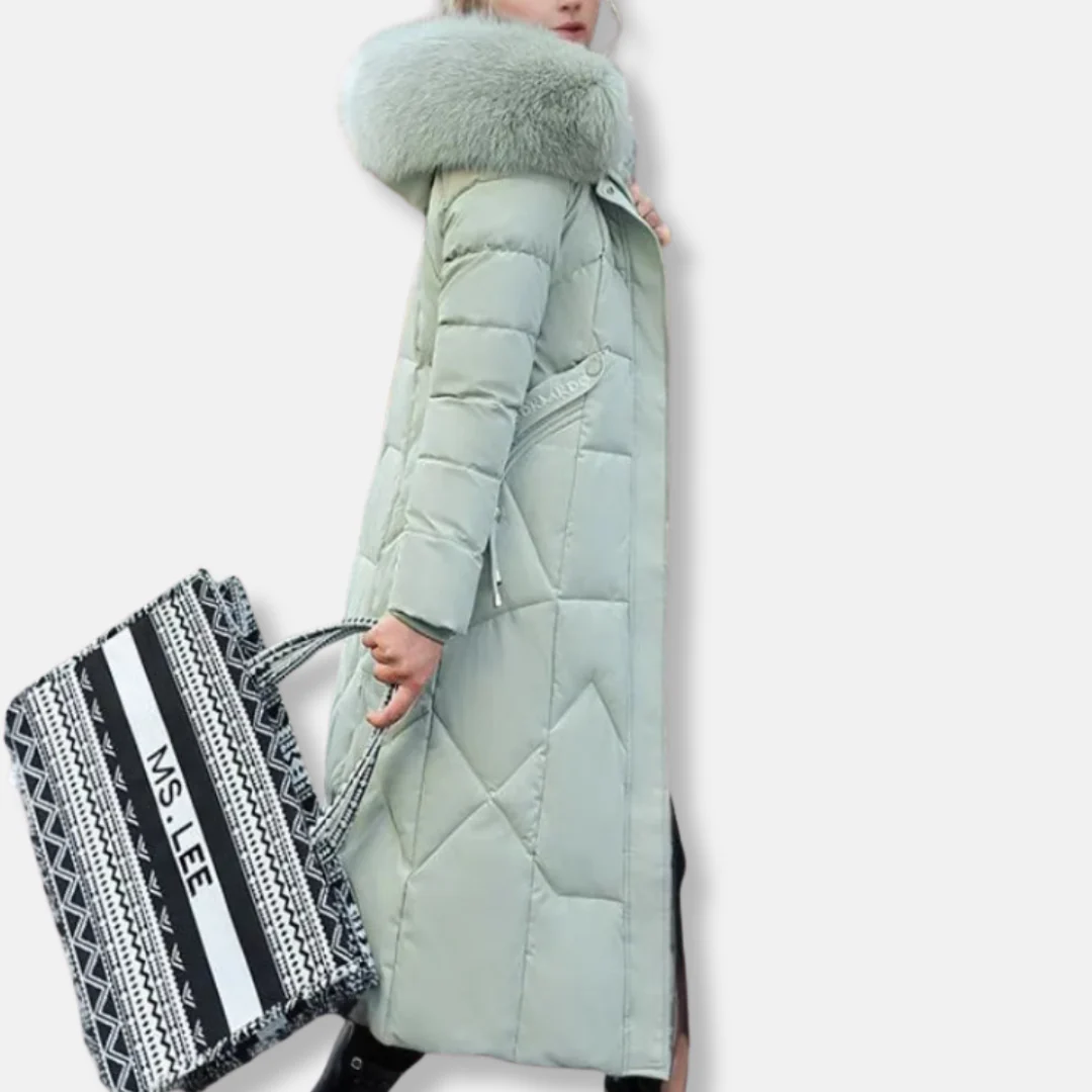 Isabella Hooded Puffer Coat | Quilted Fur Trimmed Hooded Puffer Coat - Image 8