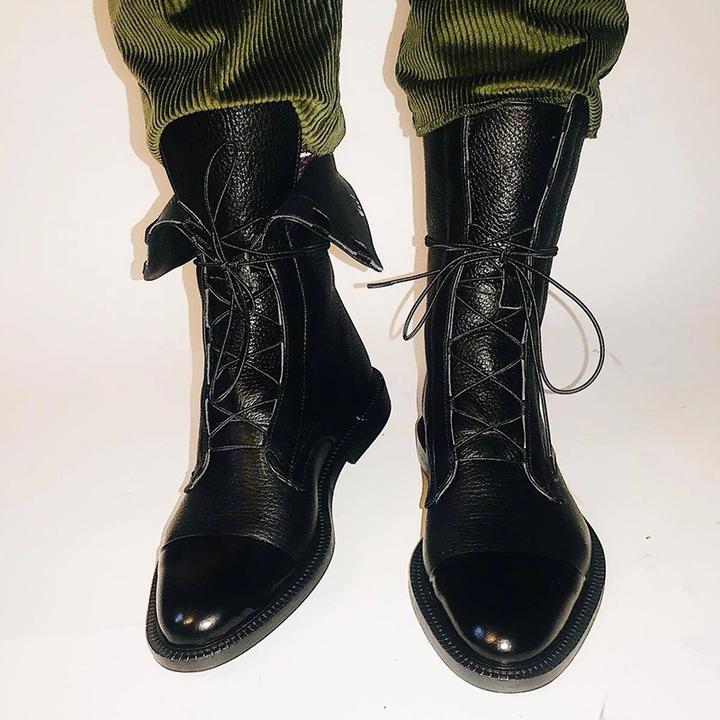 Isabella Lace-Up Cap Toe Ankle Boots | Ankle-Wrap Detail Ankle Boots - Image 9