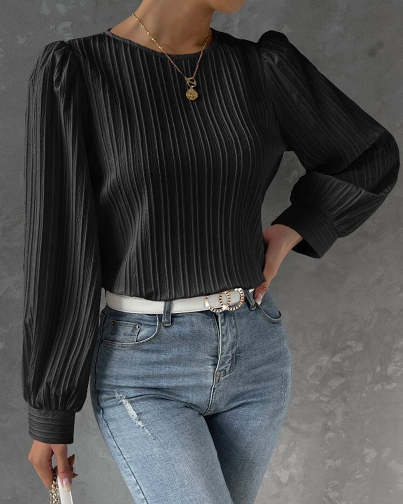 Isadora Blouse | Elegant Structured Top with Lantern Sleeves - Image 10