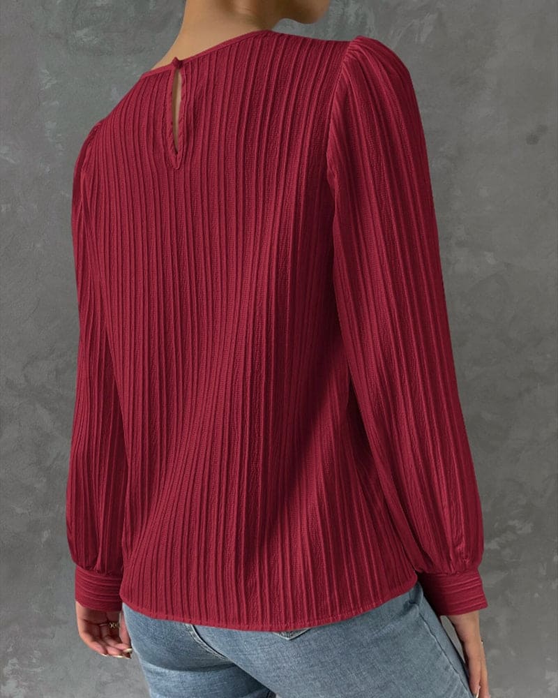 Isadora Blouse | Elegant Structured Top with Lantern Sleeves - Image 3