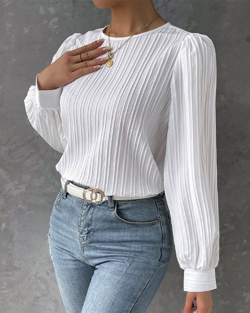 Isadora Blouse | Elegant Structured Top with Lantern Sleeves - Image 7