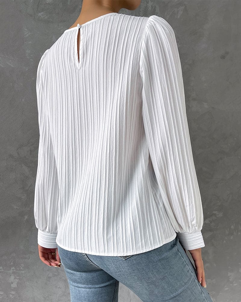 Isadora Blouse | Elegant Structured Top with Lantern Sleeves - Image 9