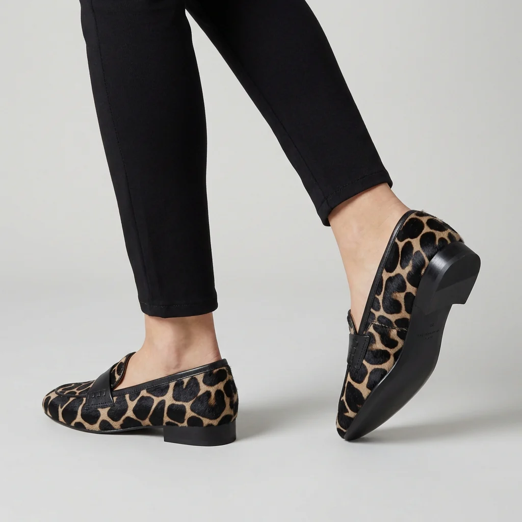 Isla Animal Print Strap Detail Loafers | Smart Casual Loafers - Image 2