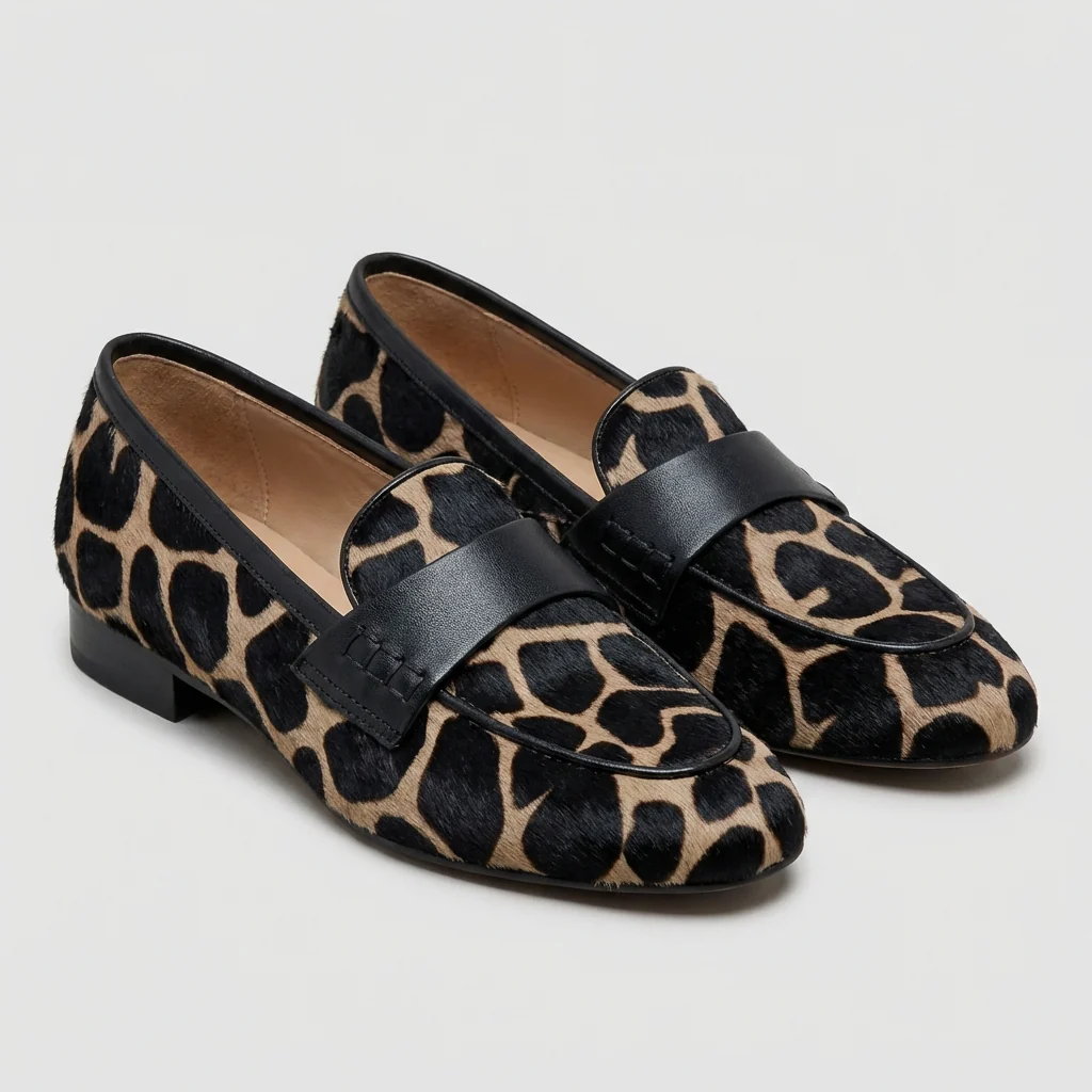 Isla Animal Print Strap Detail Loafers | Smart Casual Loafers - Image 3