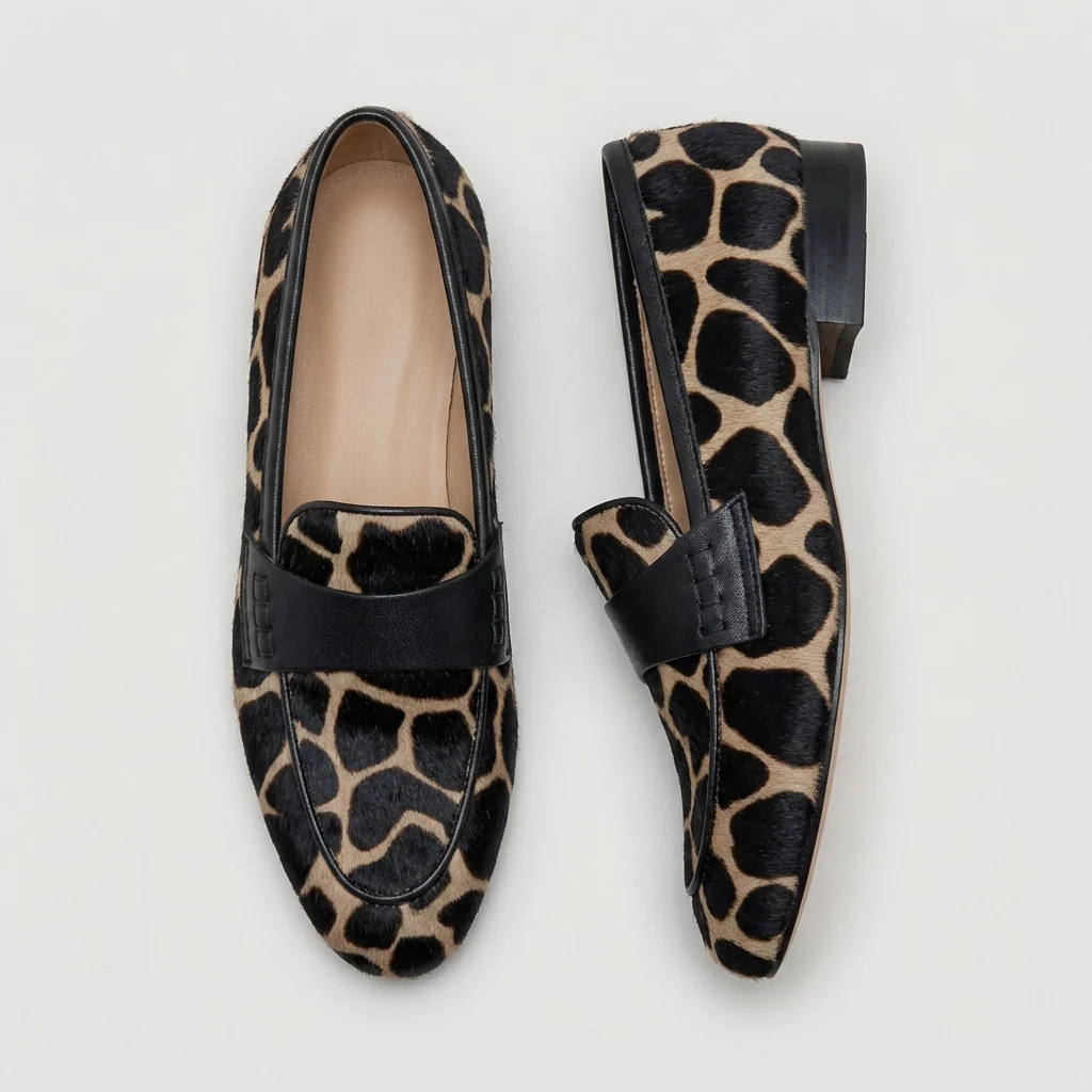 Isla Animal Print Strap Detail Loafers | Smart Casual Loafers - Image 4