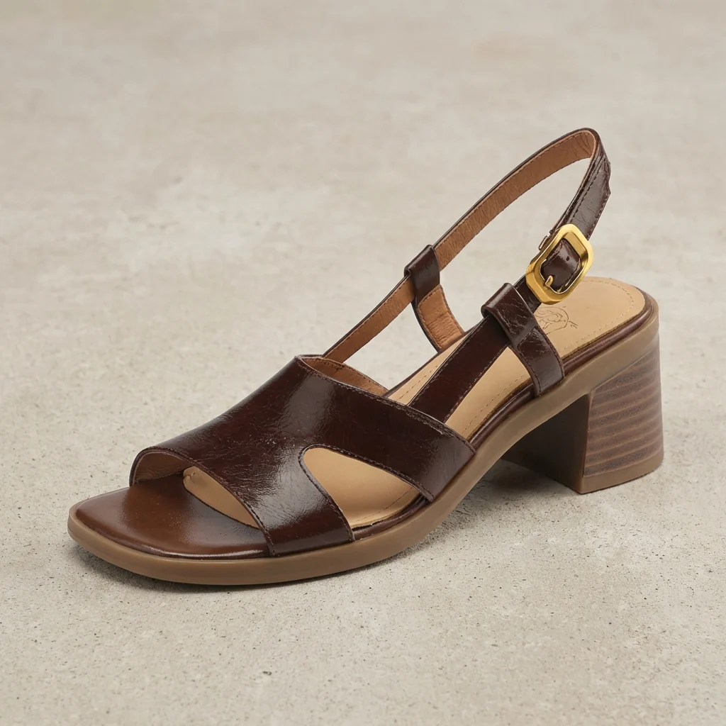 Isla Block Heel Sandals | Open Toe Slingback Strap Sandals - Image 4