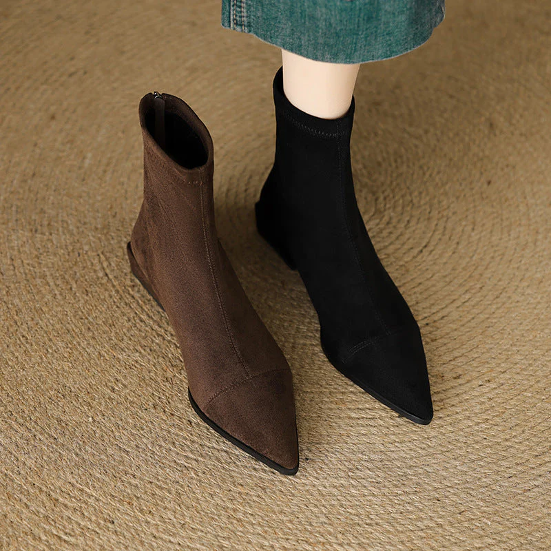 Isla Fitted Ankle Boots | Pointed Toe Block Heel Ankle Boots - Image 4