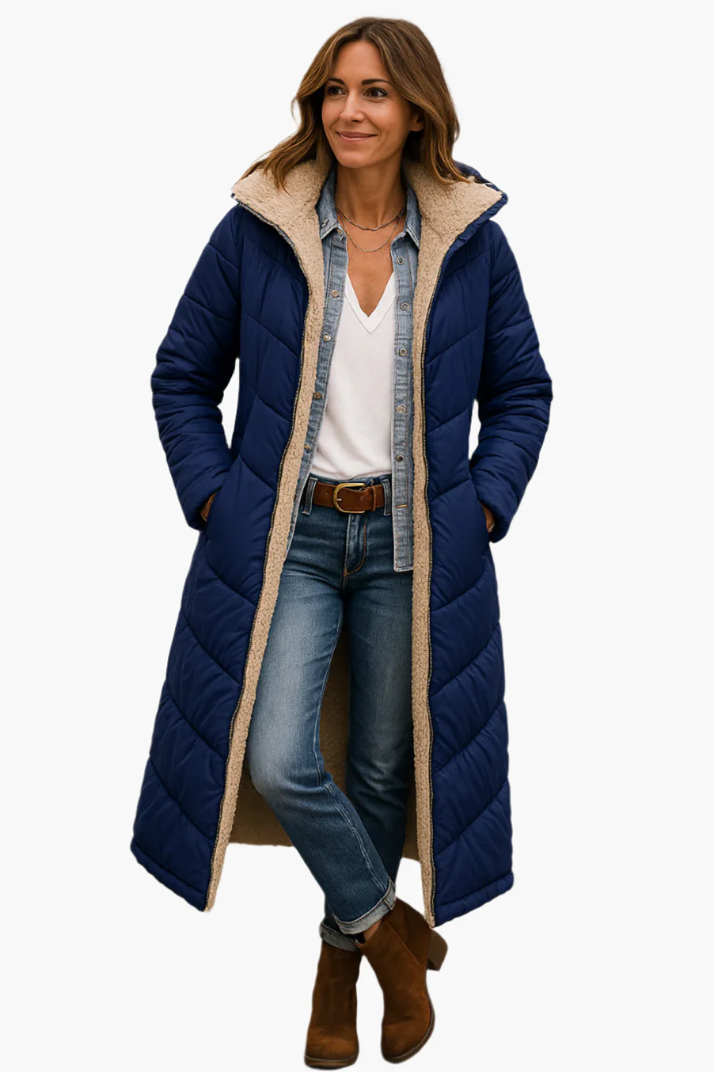 Isla Hooded Puffer Coat | Quilted Relaxed Fit Puffer Coat - Image 2