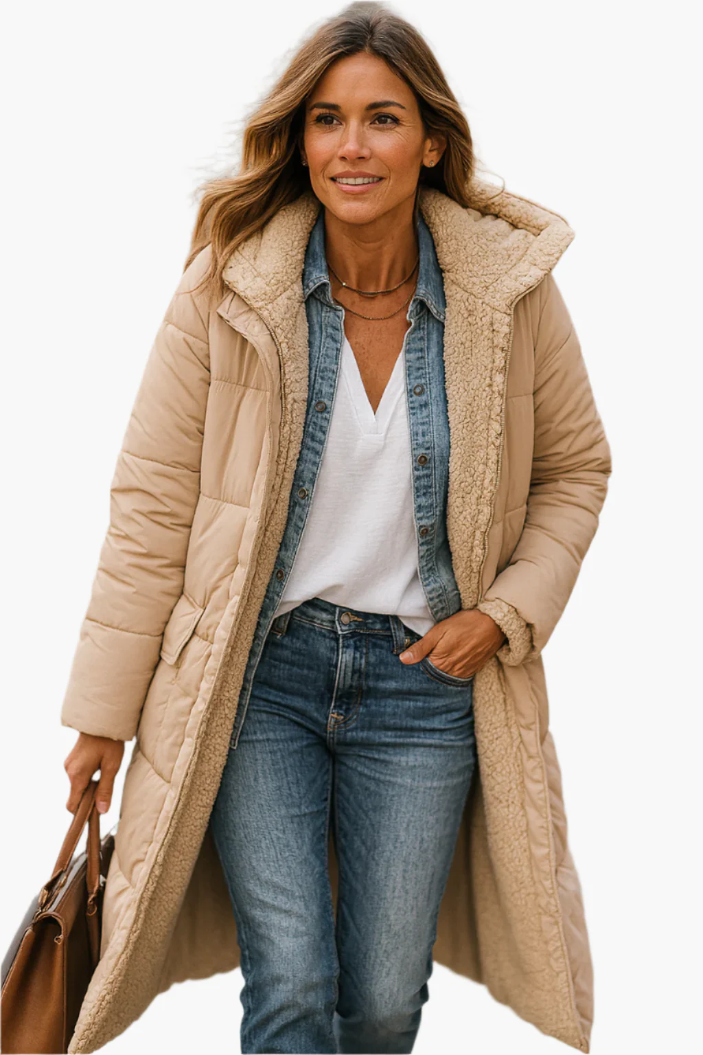Isla Hooded Puffer Coat | Quilted Relaxed Fit Puffer Coat - Image 3