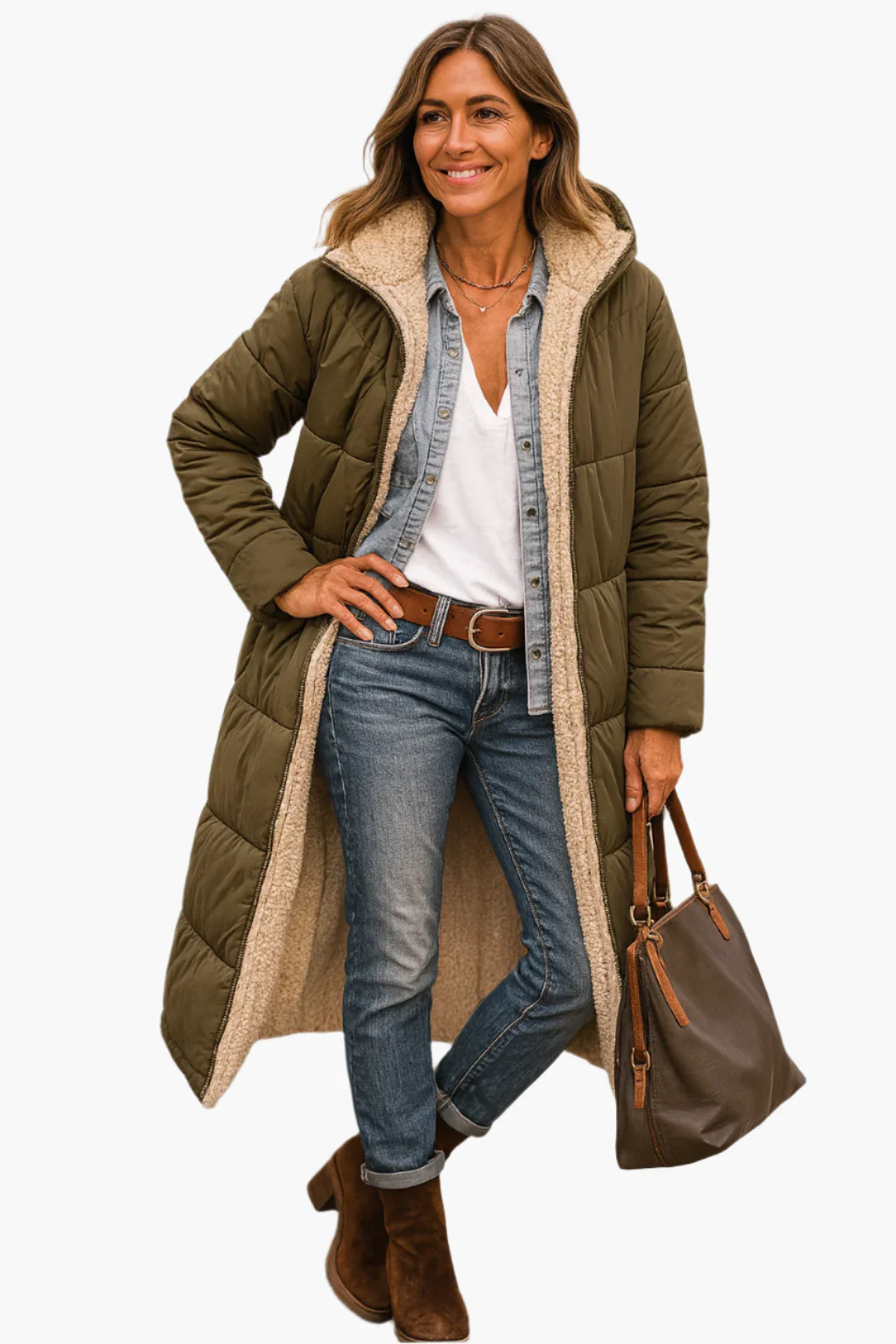 Isla Hooded Puffer Coat | Quilted Relaxed Fit Puffer Coat - Image 4