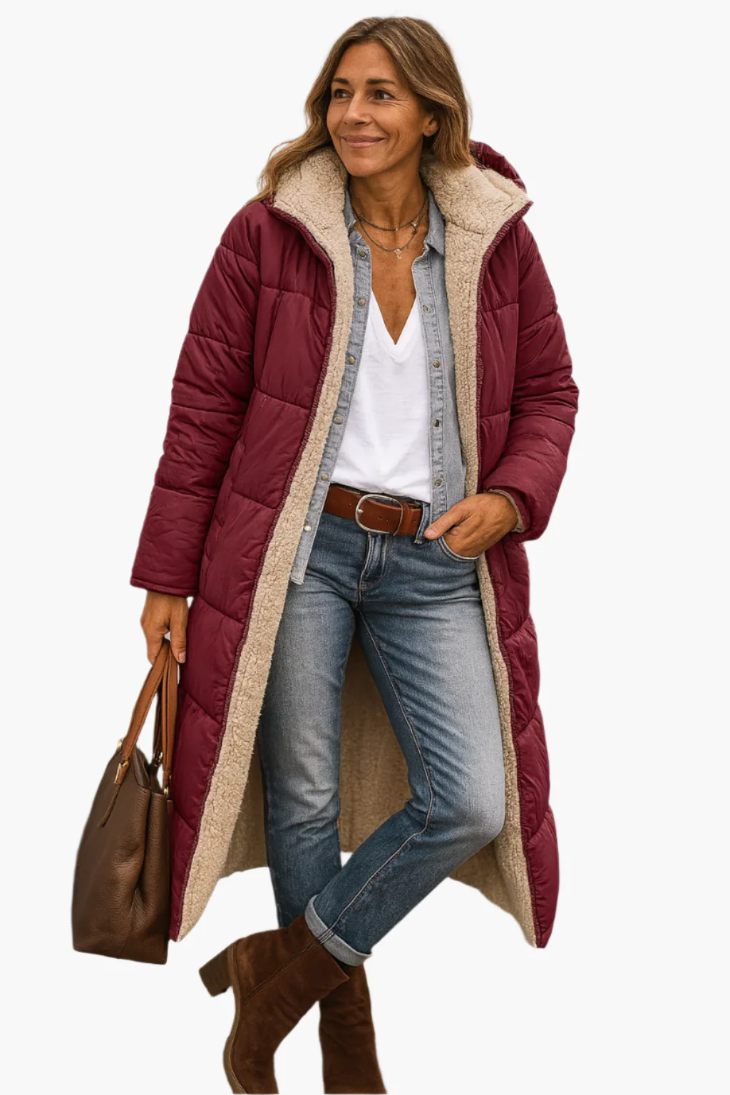 Isla Hooded Puffer Coat | Quilted Relaxed Fit Puffer Coat - Image 5