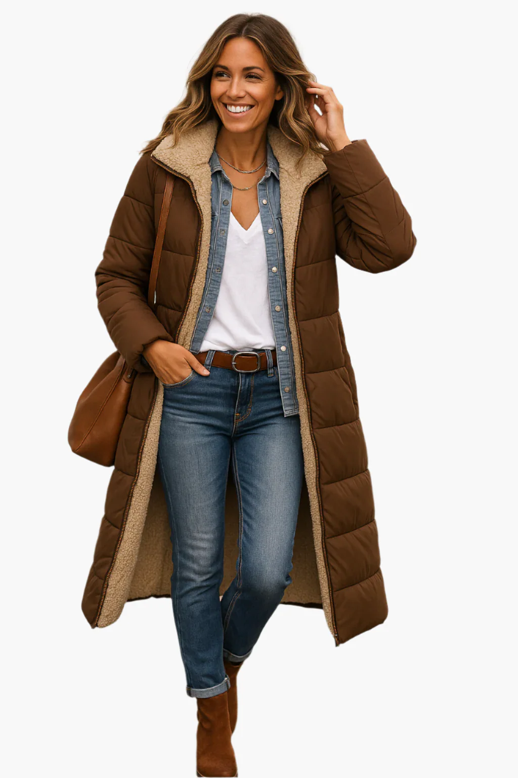 Isla Hooded Puffer Coat | Quilted Relaxed Fit Puffer Coat - Image 6