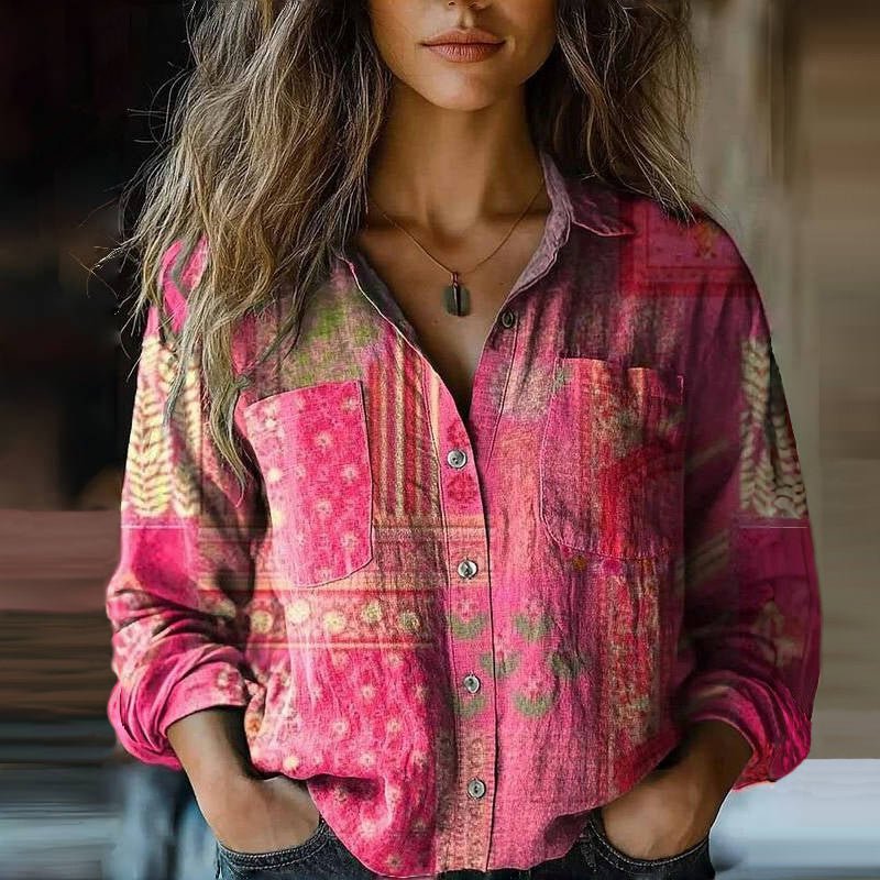 Isla Button-Down Shirt | Relaxed Fit Bandana Print Shirt - Image 4