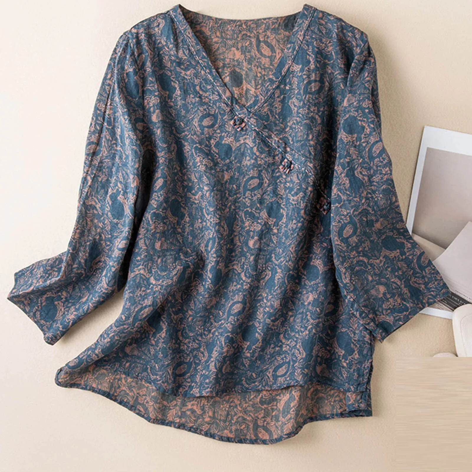 Isla Relaxed Fit Blouse | V-Neck Long Sleeve Blouse
