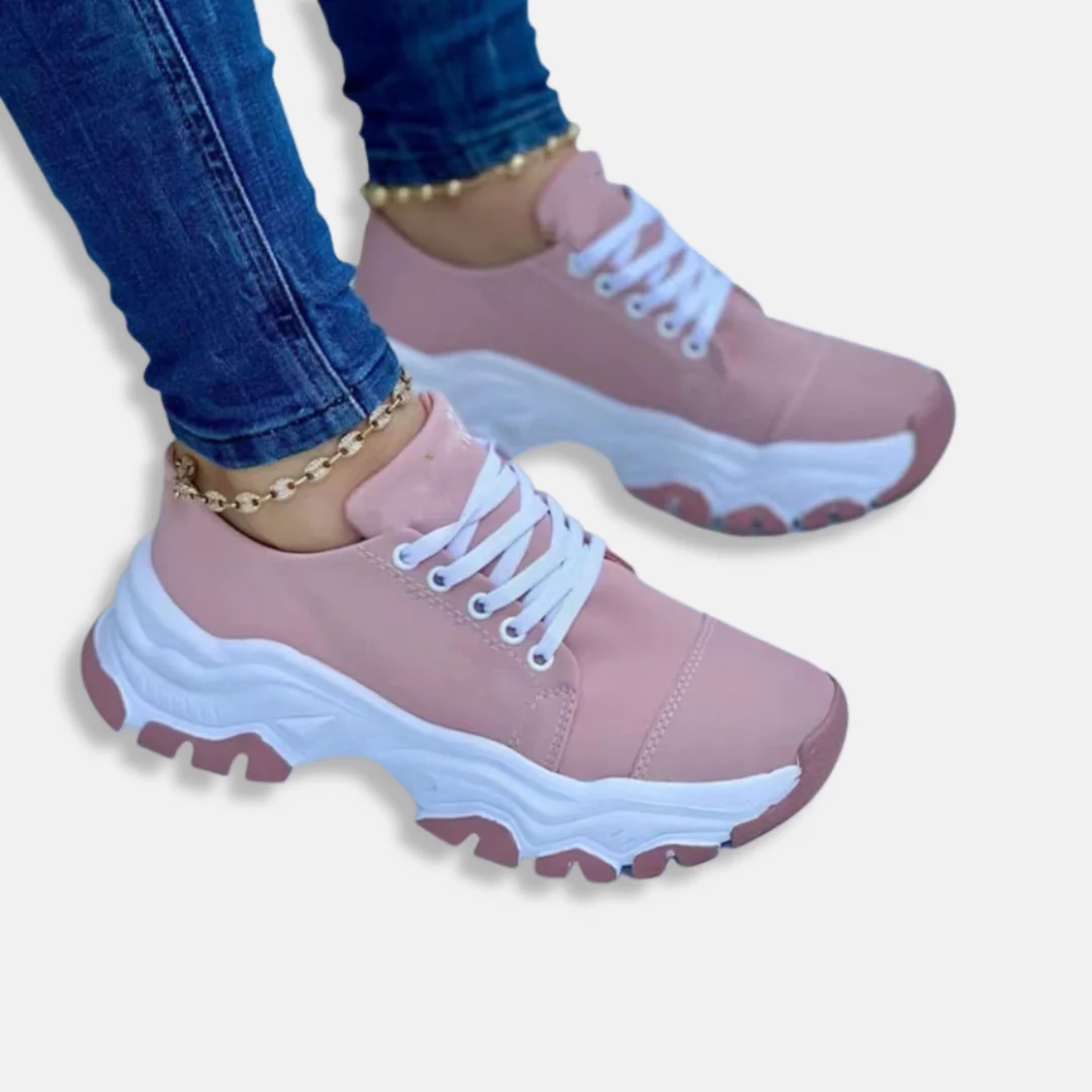 Isla Orthopedic Ankle-Length Sport Sneakers | Chunky Sole Lace-Up Sneakers - Image 3